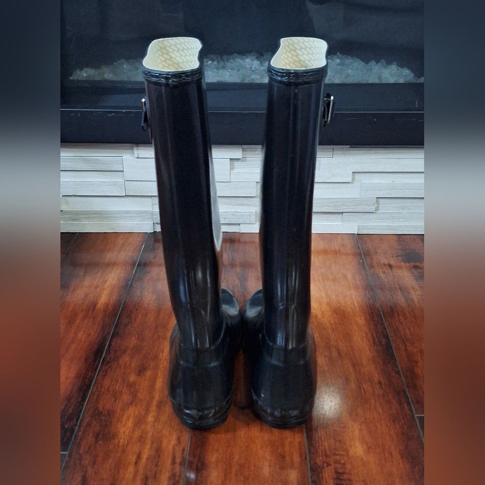 Hunter Women Original Tall Gloss Shoes US 9 M Black Rain Boots UK 7 EU 40/41 - Picture 4 of 7
